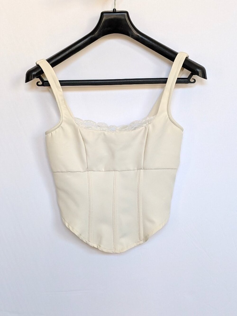 NWT Pretty Little Things Shapewear Cream Square Neck Corset top Women's size 4